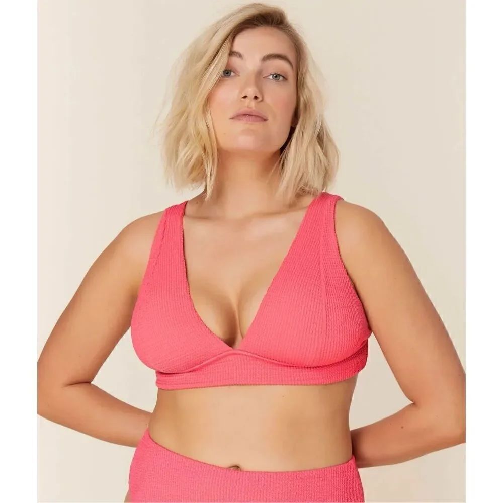 NWT Iskra x Andie Swim Mykonos Bikini top pink Large